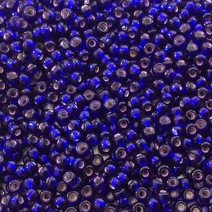 Size 8/0 Glossy Finish Silver Lined Violet Genuine Miyuki Glass Seed Beads Sold by 22 Gram Tubes Approx. 900 Beads per Tube 8-91427 image 1