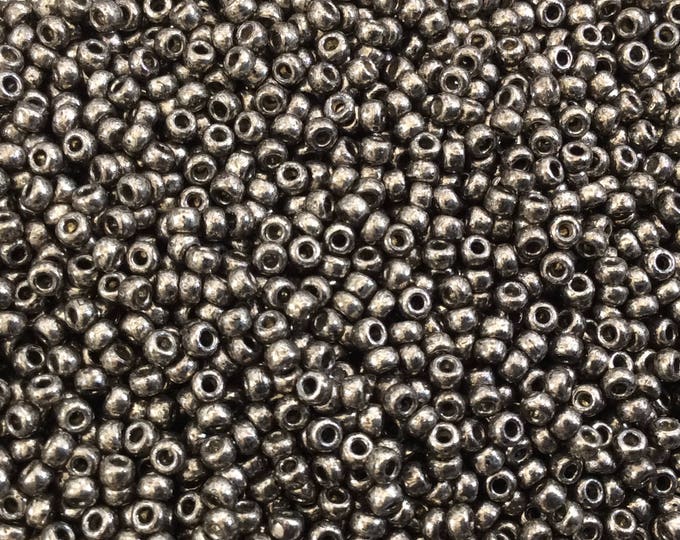 Size 11/0  Duracoat Galvanized Pewter Genuine Miyuki Glass Seed Beads - Sold by 23 Gram Tubes (~2500 Beads per Tube) - (11-94221)