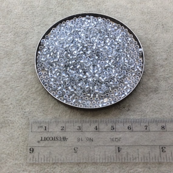 Miyuki Glass Seed Beads: 8/0 Sparkle Pewter Lined Crystal