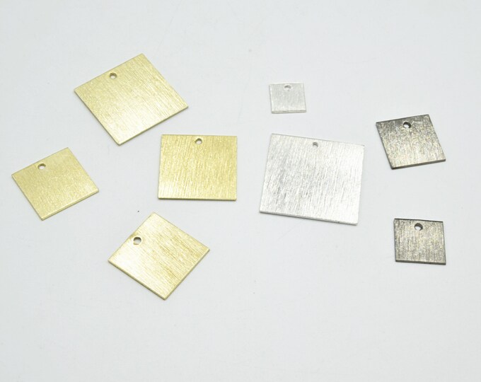 Brushed Finish Blank Square Shaped Plated Copper Components - Multiple sizes available Sold in Packs of 10 Pcs
