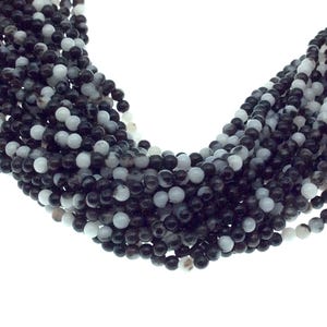 Natural Zebra Jasper Beads – 2mm Smooth Round Gemstone Strand
