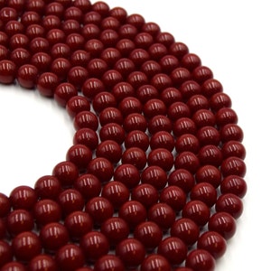 Red Round Glass Beads