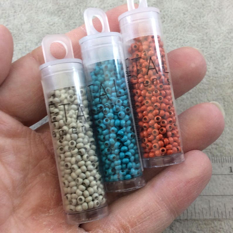 ~700 Beads per Tube - MT11-DKBWN 13 Gram Tubes Size 110 Glossy Finish Dark Brown Coated Brass Seed Beads with 1.1mm Holes Sold by 2