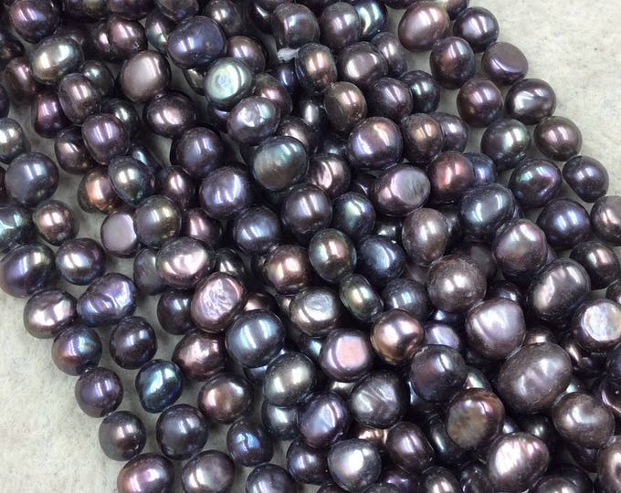 Peacock Pearl Potato Beads - 6mm-8mm