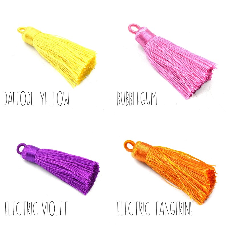 Tassel Pendants | 2 inch Wrap Cap Tassels | Threaded Tassel - Silk/Polyester