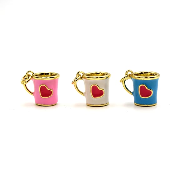 Coffee Cup Charms for Bracelet and Necklaces - Coffee Lover's Jewelry