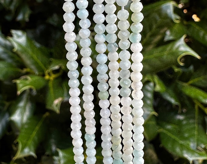 Amazonite Rondelle Shaped Beads - 2mm to 3mm Faceted Beads