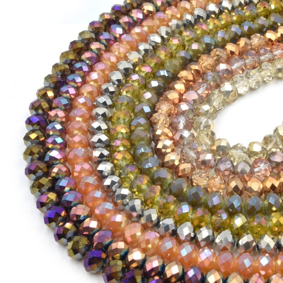 Lumeiy 8mm Briolette perline di vetro di cristallo per la fabbricazione di gioielli, Crystal Spacer perline di vetro sfaccettato perline di colori assortiti con contenitore scatola(300pcs