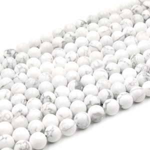 White Howlite Beads Matte Round Natural Howlite Beads 4mm 6mm 8mm 10mm 12mm Bead Supplies image 1