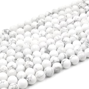 White Howlite Beads | Matte Round Natural Howlite Beads | 4mm 6mm 8mm 10mm 12mm | Bead Supplies