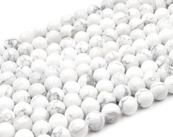 White Howlite Beads | Matte Round Natural Howlite Beads | 4mm 6mm 8mm 10mm 12mm | Bead Supplies