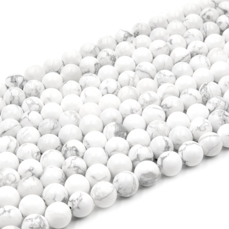 White Howlite Beads Matte Round Natural Howlite Beads 4mm 6mm 8mm 10mm 12mm Bead Supplies image 1