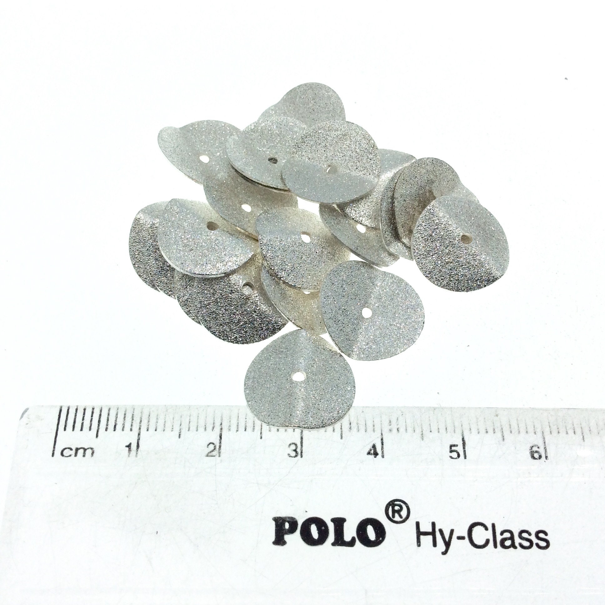 14mm Textured Silver Plated Copper Wavy Disc/Heishi Washer Shaped