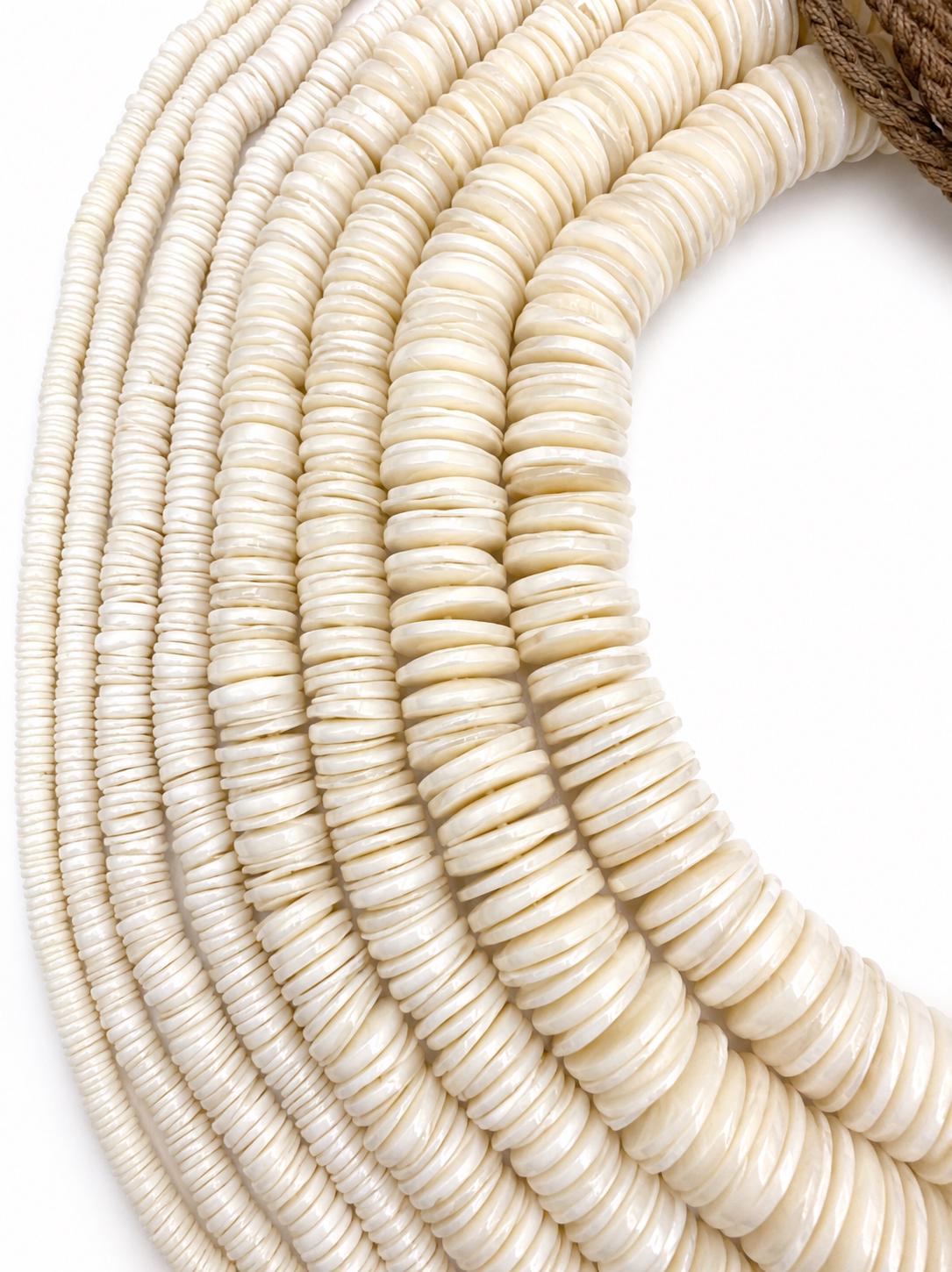 Flat Disc Shell Beads – Ivory White Beach Style Jewelry Beads - Etsy