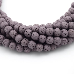 Lava Beads | Purple Round Diffuser Beads - 6mm 8mm 10mm 12mm 14mm 16mm 18mm Available