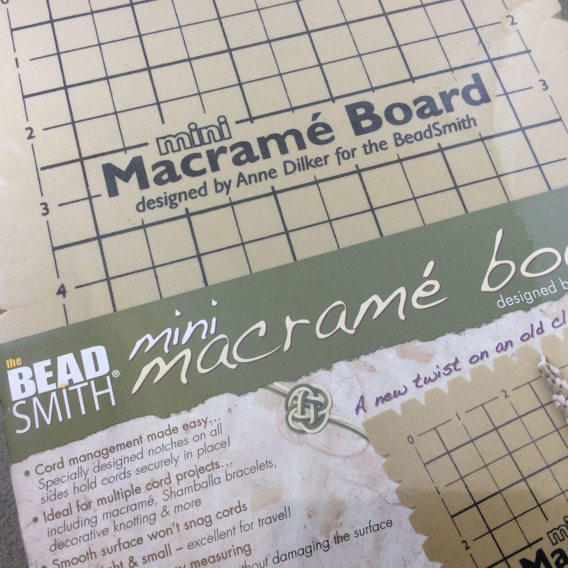 Beadsmith Brand Mini Self-healing Macrame Board Working Area