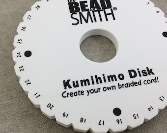 6" Beadsmith Brand Round Kumihimo Braiding Disc - 3/8" Thick Foam Wheel with Cord Management Notches - Sold Individually - (KD604)