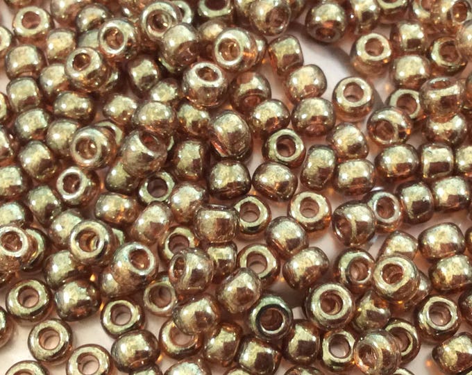 Size 6/0 Glossy Luster Finish Topaz Gold Genuine Miyuki Glass Seed Beads - Sold by 20 Gram Tubes (Approx. 200 Beads per Tube) - (6-9311)