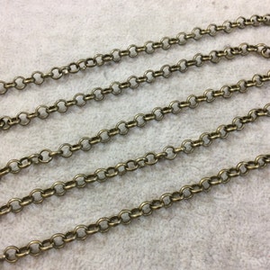 5&#39; Section of 5mm Antique Bronze Plated Copper Round Link Rolo Style Chain - Available in Four Different Finishes, Check Related Links!