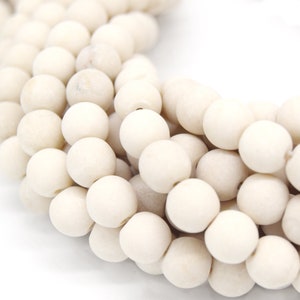 Perles en pierre de rivière Perles de pierres précieuses rondes naturelles mates 4 mm 6 mm 8 mm 10 mm image 1