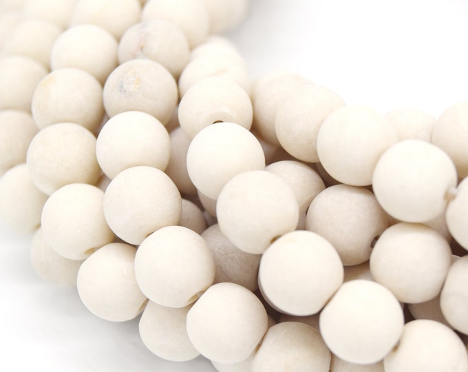 River Stone Beads | Natural Matte Round Gemstone Beads - 4mm 6mm 8mm 10mm Available