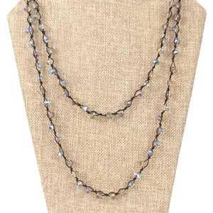 Chinese kristalkralen | 72&quot; 8 mm AB heldere rondelle Chinese kristalglaskralen handgeweven ketting - speciaal voor de feestdagen!
