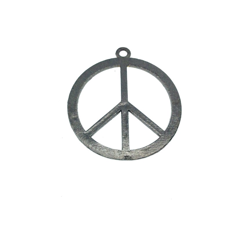 Gunmetal Plated Hippie Peace Sign Cutout Circle Shaped Brushed Finish Copper Components Pack of 10 441-GM Measuring 32mm x 32mm
