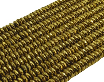 Perles En Hématite Naturelle - Lot De 40 Rondelles 3x2mm Pour Création De Bijoux