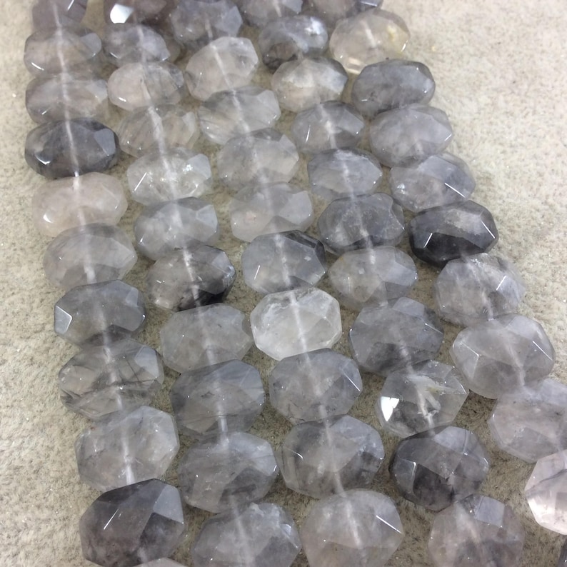 10mm x 14mm High Quality Natural Cloudy Gray Quartz Faceted Etsy