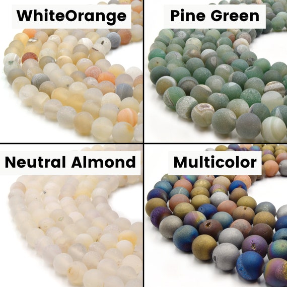 Natural Gray Druzy Agate Beads - 10mm Round Loose Beads, 1 Strand (38pcs), For Jewelry Making DIY - View #10