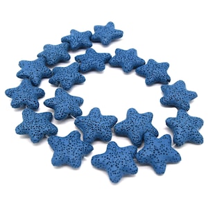 Blue Star Lava Beads | Volcanic Stone Diffuser Jewelry (22mm, 27mm, 42mm)
