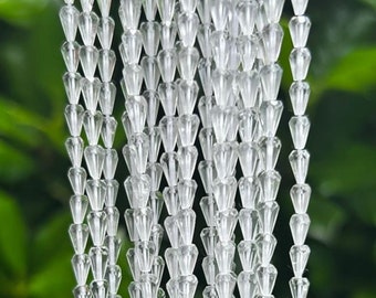 Clear Quartz Faceted Teardrop Beads - 3mm x 5mm - Jewelry Crafting Supplies