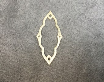 15mm x 34mm Gold Brushed Finish Open Cutout Marquise Shaped Plated Copper Components - Sold in Pre-Counted Bulk Packs of 10 Pieces (M192)