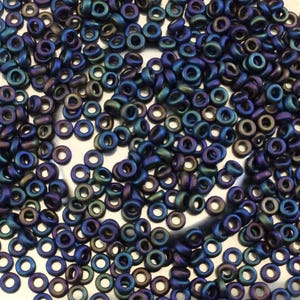Dark Purple Miyuki Glass Spacer Beads: 1x3mm Glossy Opaque Seed Beads
