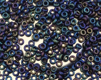 1mm x 3mm Glossy Opaque Dark Purple Genuine Miyuki Glass Seed Spacer Beads - Sold by 8 Gram Tubes (Approx. 520 Beads per Tube) - (SPR3-464)