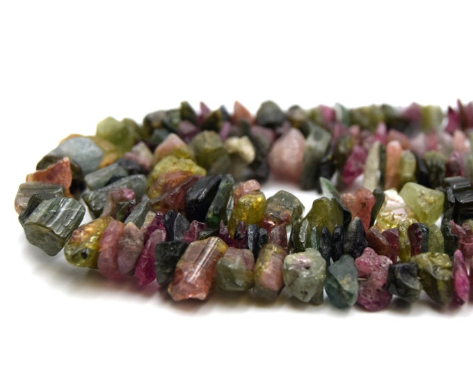 Tourmaline Chip Beads - Graduated Strand | Semi Precious Gemstone Beads