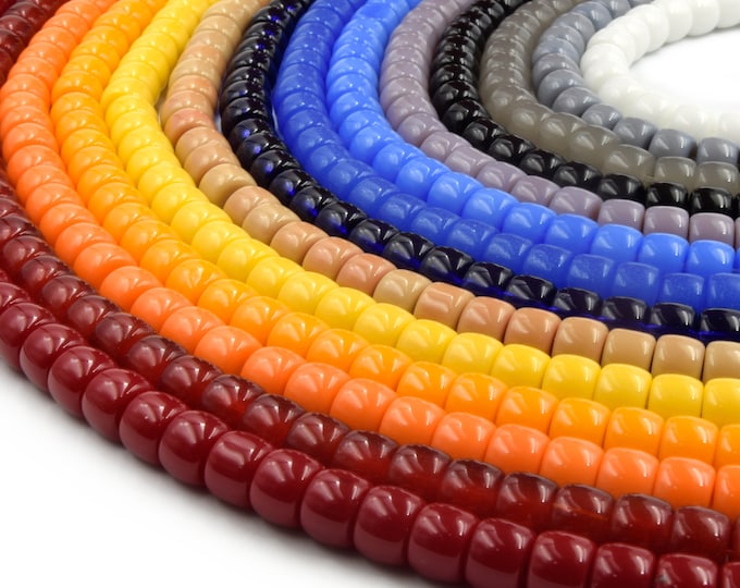 Glass Heishi Beads | 8mm Glass Heishi Beads | Thick Glass Beads | Bracelet Beads | Necklace Beads | Jewelry Supplies