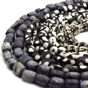 Batik Bone Beads | Kenyan Carved Tube Bone Beads |  Tribal Bone Tube Beads | African Trade Beads | Fair Trade Beads