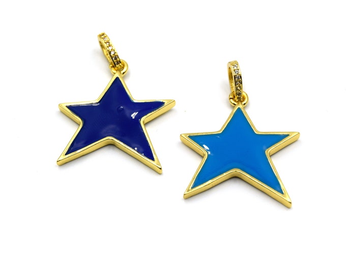Blue Star Pendant for Necklaces or Bracelets