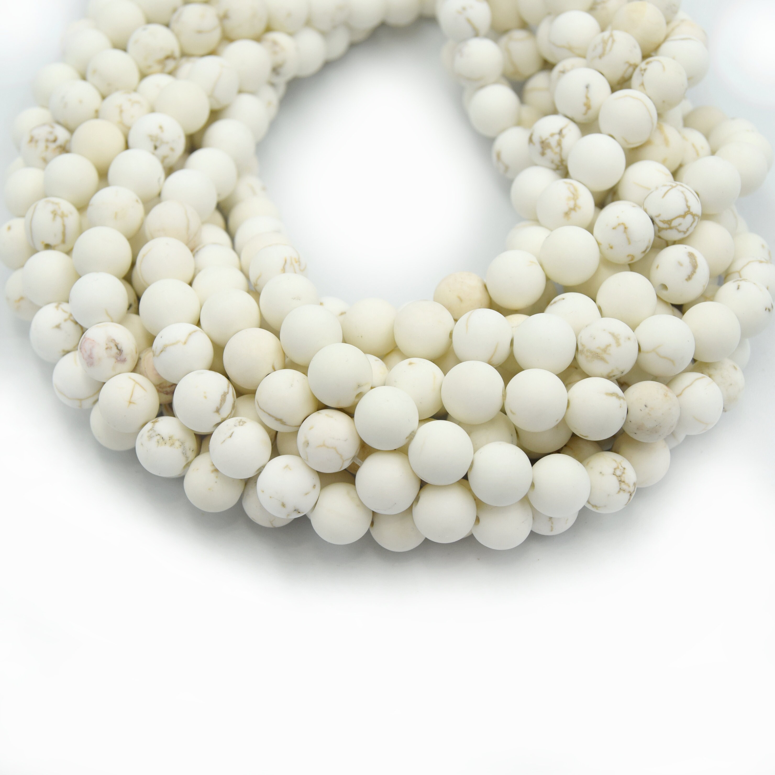 White Buffalo Turquoise Beads Natural Gemstone Beads Smooth