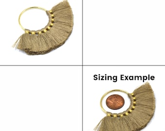 Fan Tassel Pendant – Plated Copper, Silk Thread, Jewelry Making Supplies