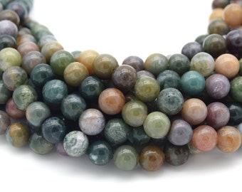 Perles d'agate indienne | Perles de pierres précieuses rondes lisses naturelles - 2 mm 4 mm 6 mm 8 mm 10 mm 12 mm 14 mm 18 mm 20 mm