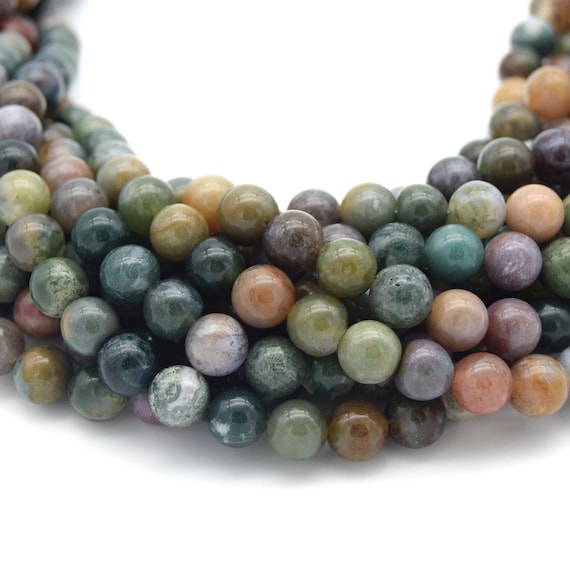 4mm Indian Agate Smooth Round Gemstone Beads, 