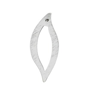 Silver Plated Copper Leaf Components – Brushed Finish Marquise Charms