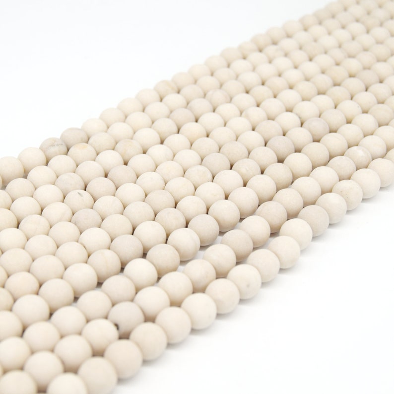 Perles en pierre de rivière Perles de pierres précieuses rondes naturelles mates 4 mm 6 mm 8 mm 10 mm image 3