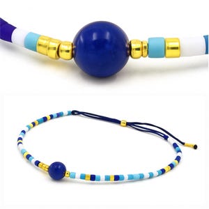 Kordelarmband: Edelstein-Fokalstück, verstellbarer Perlenschmuck