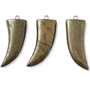 Litet pyrithornhänge (bete, klo), 17 mm x 40 mm bild 2