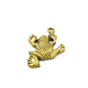 Frog Pendant | 30mm x 42mm Gold Plated Brass Pendant