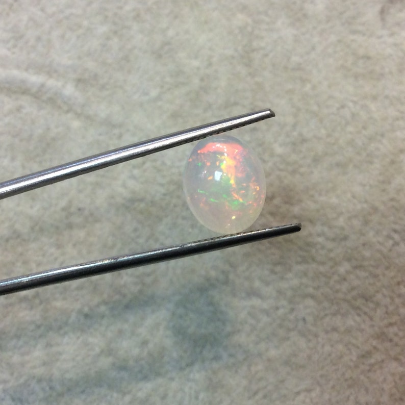 Natural Ethiopian Opal Smooth Oval Shaped Flat Back Cabochon /'I/' Measuring 10mm x 12mm 5mm Dome Height High Quality Gemstone Cab