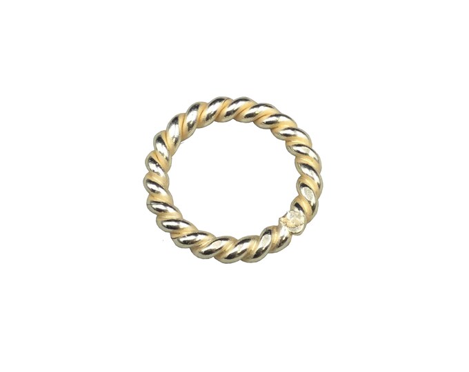 15mm Gold Finish Open Twisted Wire Circle/Hoop Shaped Plated Copper Components - Sold in Pre-Counted Bulk Packs of 10 Pieces - (464-GD)